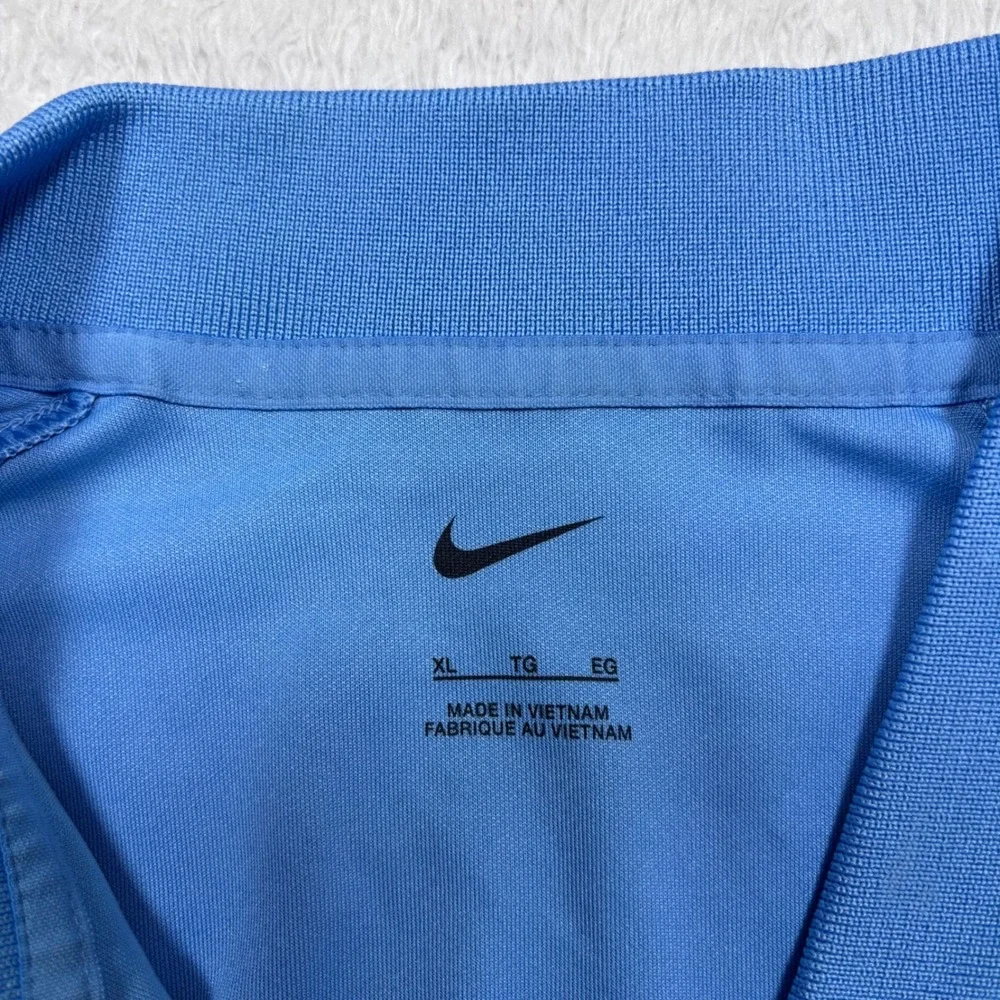 Smith Bits Nike Polo Shirt Men XL Light Blue Embroider Performance Wicking Drill